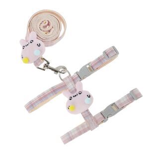 Cartoon I-Shaped Pet Leash Kit Small Pink